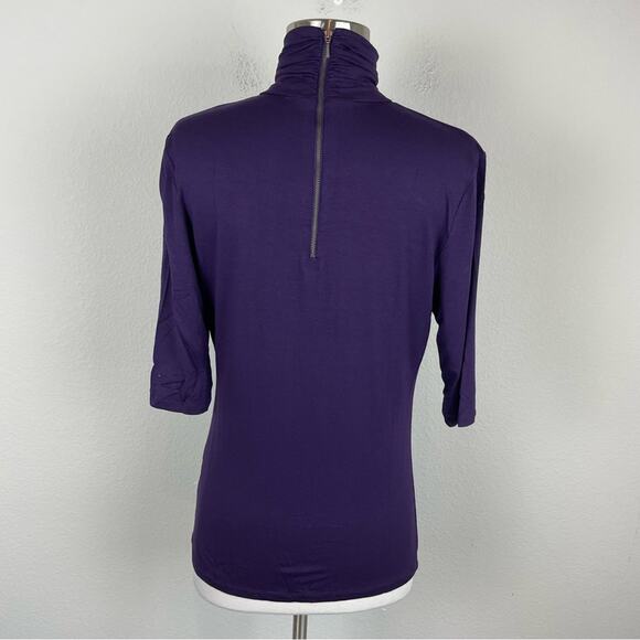 Banana Republic Purple Short Sleeve Knit Turtleneck Top Small - Picture 5 of 7